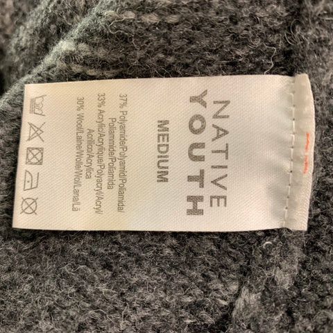 NATIVE YOUTH Size M  Grey Marble Polyamide-Blend Crew-Neck Sweater