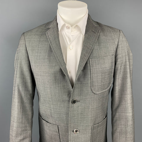 BLACK FLEECE Size 38 Grey Heather Wool Notch Lapel Sport Coat