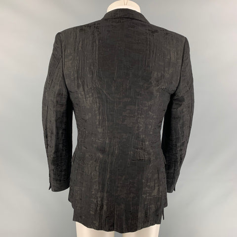 VERSACE COLLECTION Size 38 Black Jacquard Cotton / Polyamide Sport Coat