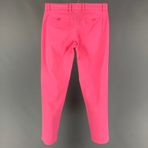 ORLEBAR BROWN Talla 32 Pantalón de vestir de algodón rosa con cremallera