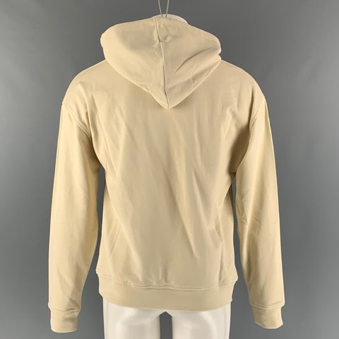 CARNE BOLLENTE Size M Beige Grey Graphic Cotton Hooded Sweatshirt