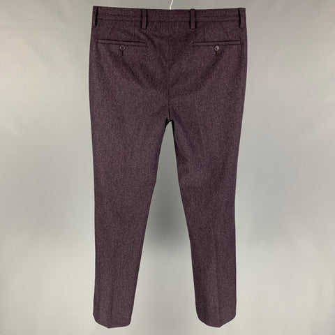 CALVIN KLEIN Taille 32 Pantalon habillé en laine violette avec braguette zippée