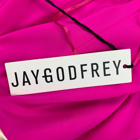 JAY GODFREY Vestido sin tirantes de lycra de seda rosa talla 10