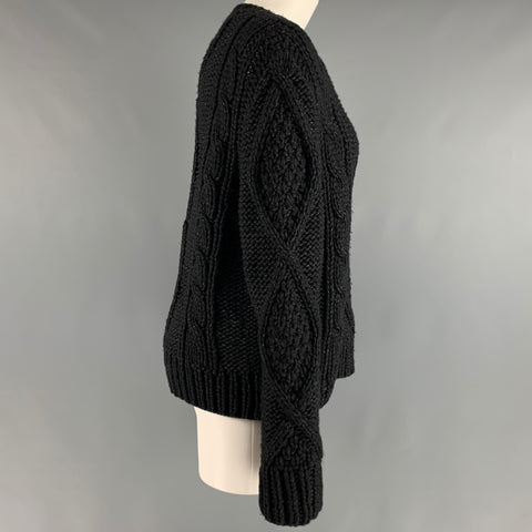 MAISON MARTIN MARGIELA Taille M Pull Laine Polyamide Gris Noir