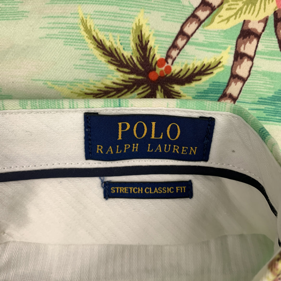 POLO by RALPH LAUREN Talla 29 Pantalones cortos de algodón hawaiano multicolor con bragueta y cremallera