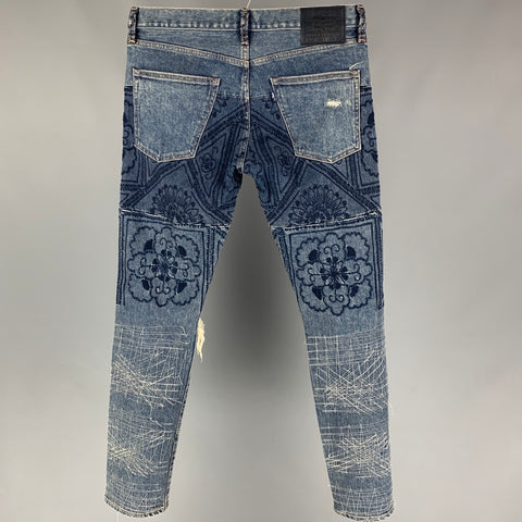 LEVI'S MADE & CRAFTED Size 32 Indigo Embroidery Cotton Jeans