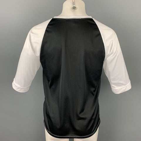 COMME des GARCONS Size XL Black & White Two Toned Polyester T-shirt