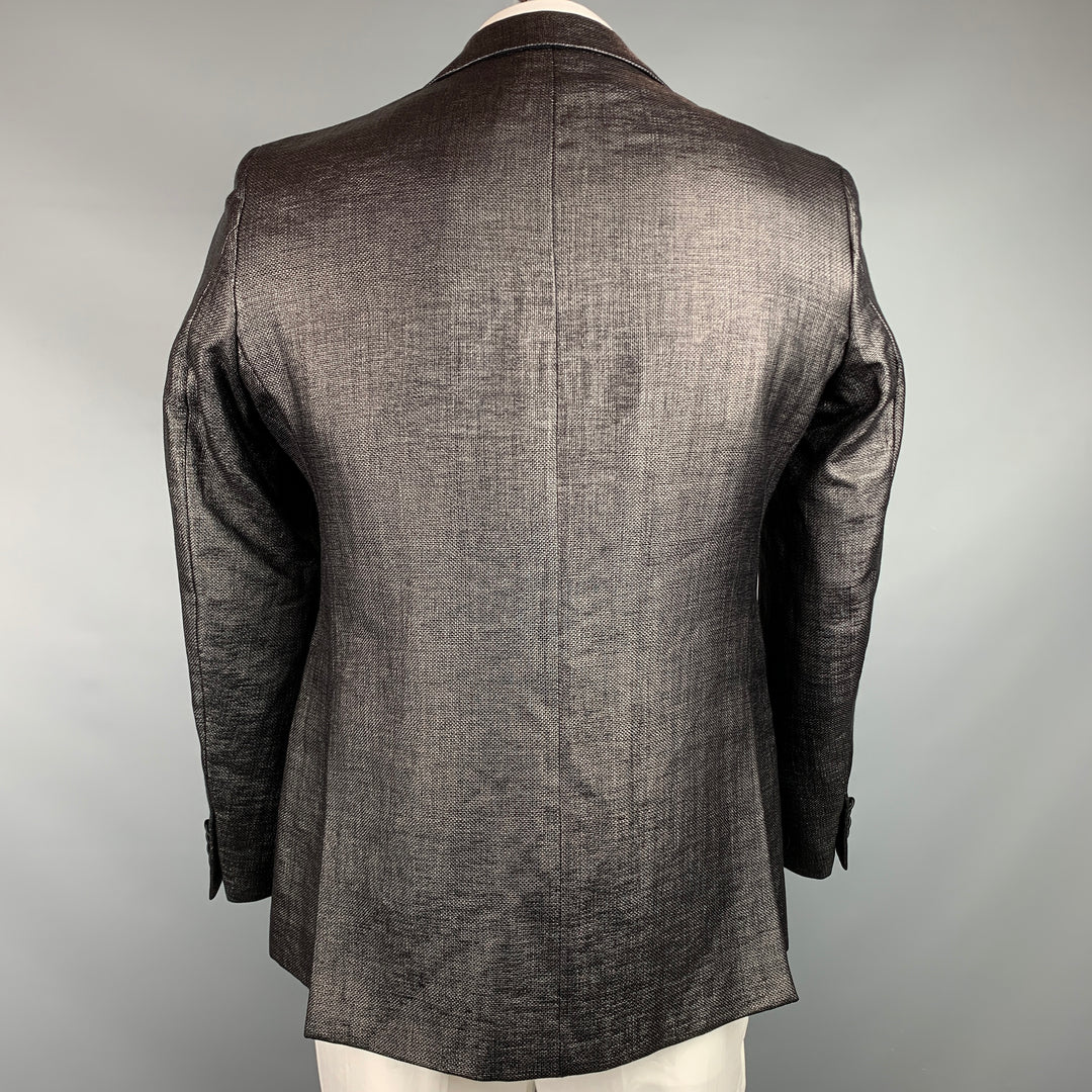 J. LINDEBERG Size 42 Regular Black Woven Polyamide / Cotton Sport Coat