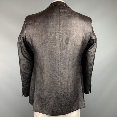 J. LINDEBERG Size 42 Regular Black Woven Polyamide / Cotton Sport Coat
