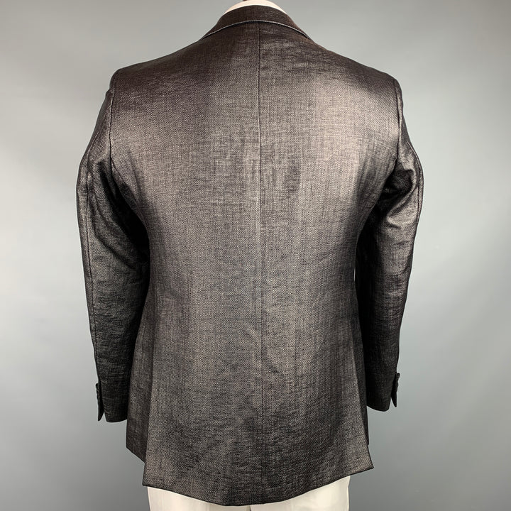 J. LINDEBERG Size 42 Regular Black Woven Polyamide / Cotton Sport Coat