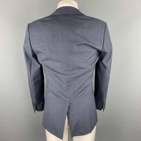 REISS Size 36 Short Blue Wool Notch Lapel Suit