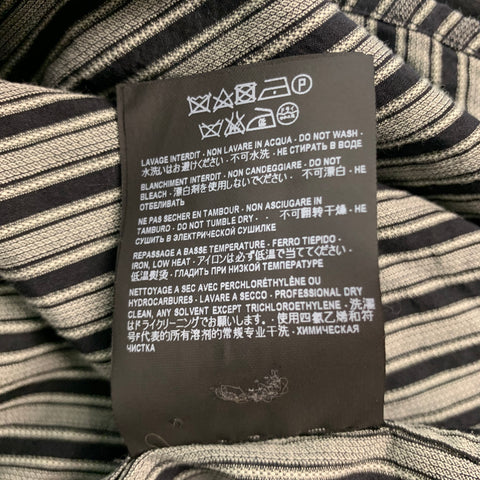 SAINT LAURENT Size M Black Grey Stripe Cotton Long Sleeve Shirt