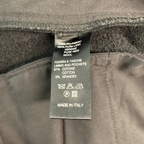 ROBERTO COLLINA Size 30 Black Textured Wool Button Fly Casual Pants