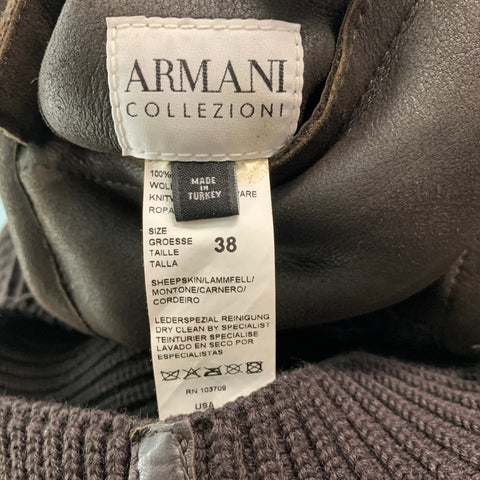 ARMANI COLLEZIONI Size 38 Brown Mixed Materials Wool Jacket