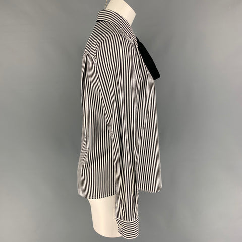 MARC JACOBS Camisa con botones a rayas de algodón blanco y negro talla 2