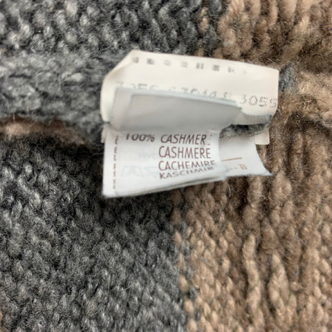 BRUNELLO CUCINELLI Size 42 Grey & Brown Knitted Cashmere Zip Up Jacket