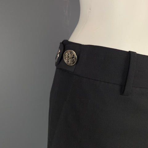 TORY BURCH Size 2 Black Wool Wide Leg Dress Pants