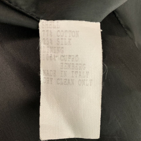 CAROLINA HERRERA Size 12 Black White Cotton & Silk Coat