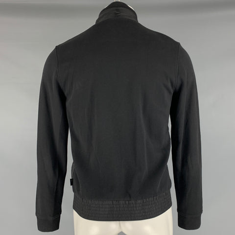 HUGO BOSS Size S Black Mixed Fabrics Cotton Nylon Zip Up Jacket