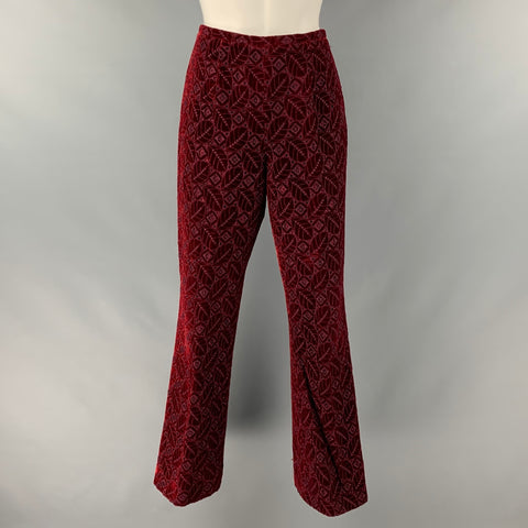 KAY UNGER Taille 8 Pantalon habillé en rayonne de soie bordeaux