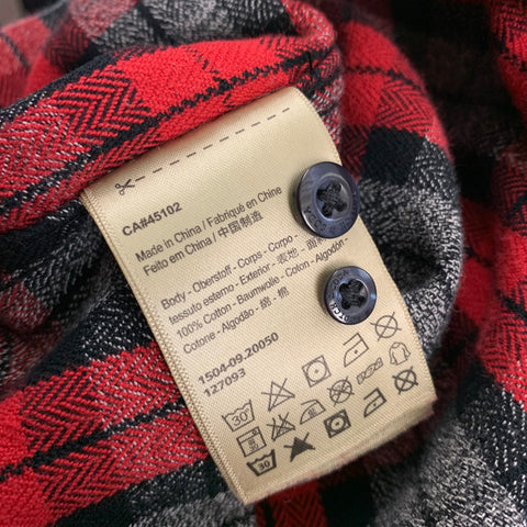 SCOTCH AND SODA Size M Red Grey Plaid Cotton Button Up Long Sleeve Shirt