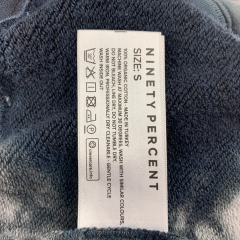 NINETY PERCENT Size S Grey White Tie Dye Cotton Hoodie Sweatshirt