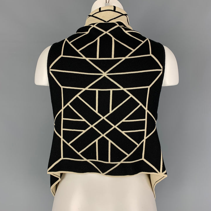 GARETH PUGH Cárdigan reversible geométrico de algodón de seda negro talla única