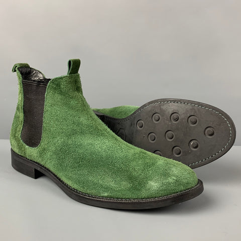 COMME des GARCONS HOMME PLUS Size 10 Green Black Suede Ankle Boots