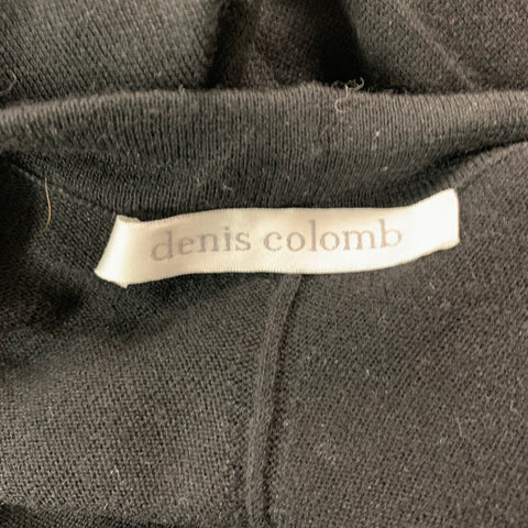 DENIS COLBAN Talla S Traje de pantalón con capucha sin mangas de seda de cachemira negro