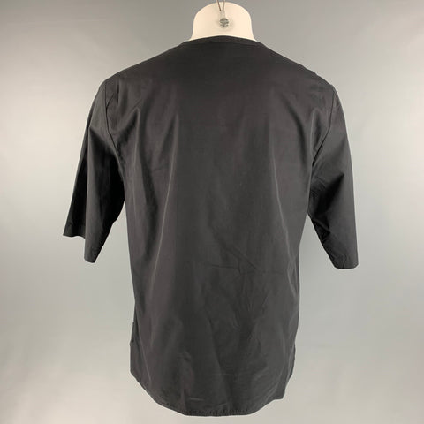 BARENA Taille L T-shirt à manches courtes en coton noir