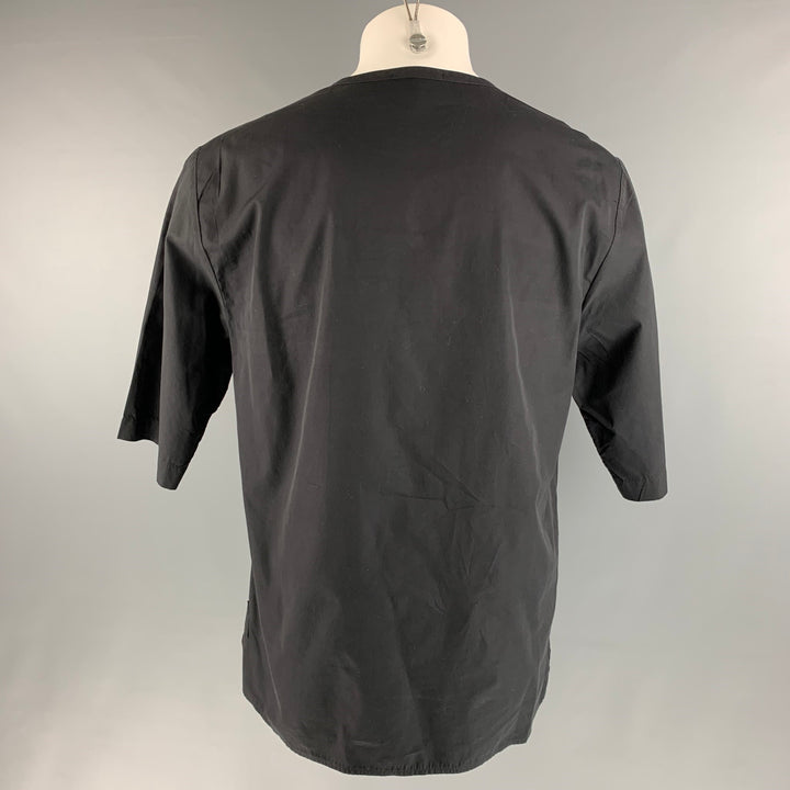 BARENA Size L Black Cotton Short Sleeve T-shirt