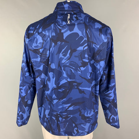RLX par RALPH LAUREN Taille L Veste demi-zippée camouflage bleue