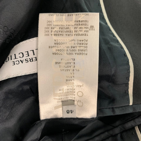 VERSACE COLLECTION Taille 38 Costume simple boutonnage en laine mélangée noire