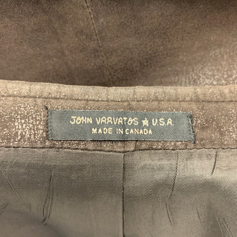 JOHN VARVATOS Size 40 Brown Polyester Single Breasted Jacket