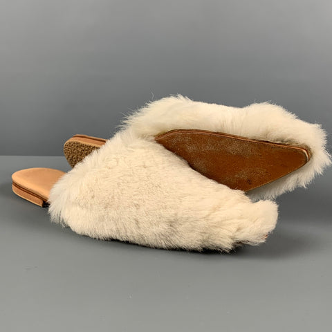BROTHER VELLIES Taille 6 Crème Fourrure Slip On Flats