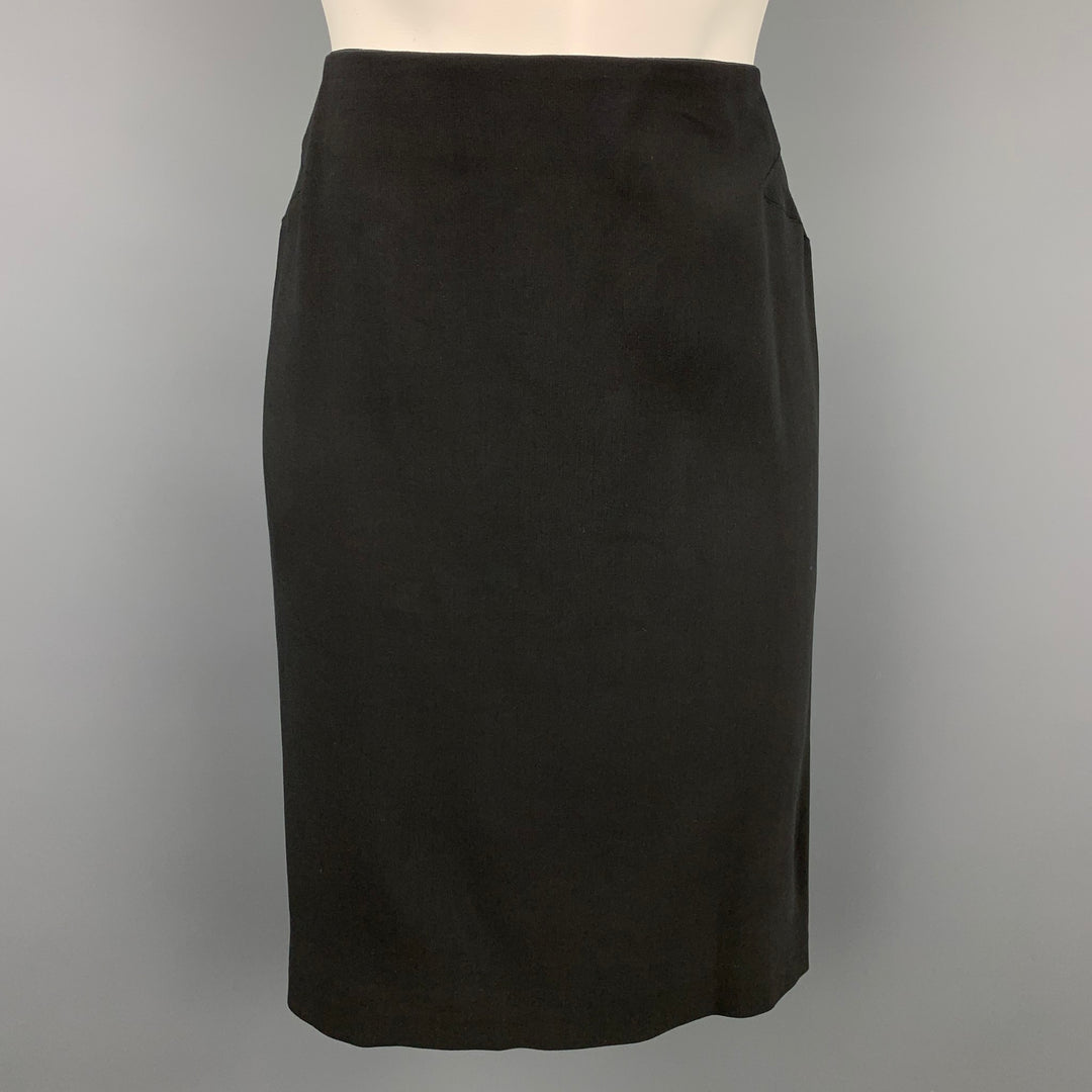MAISON MARTIN MARGIELA Size 4 Black Cotton / Silk Pencil Skirt