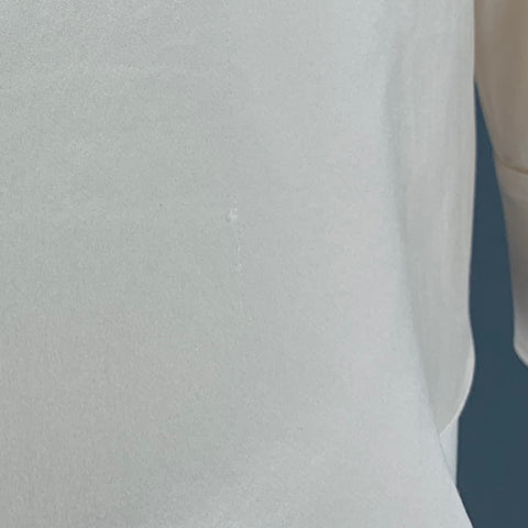 BALMAIN Top de vestido con botones ocultos de seda color crema talla 8