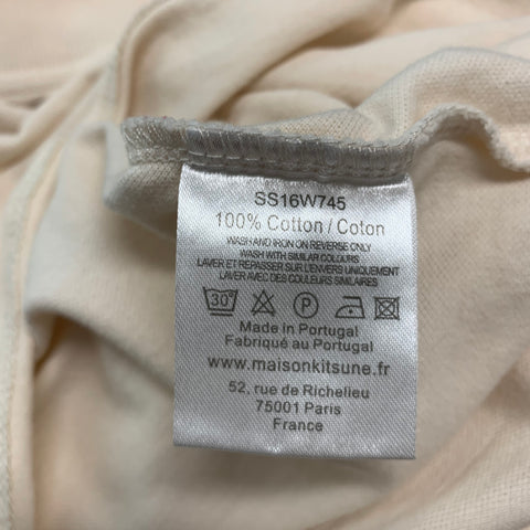 MAISON KITSUNE Size S Beige Cotton Embroidered Polo Casual Top