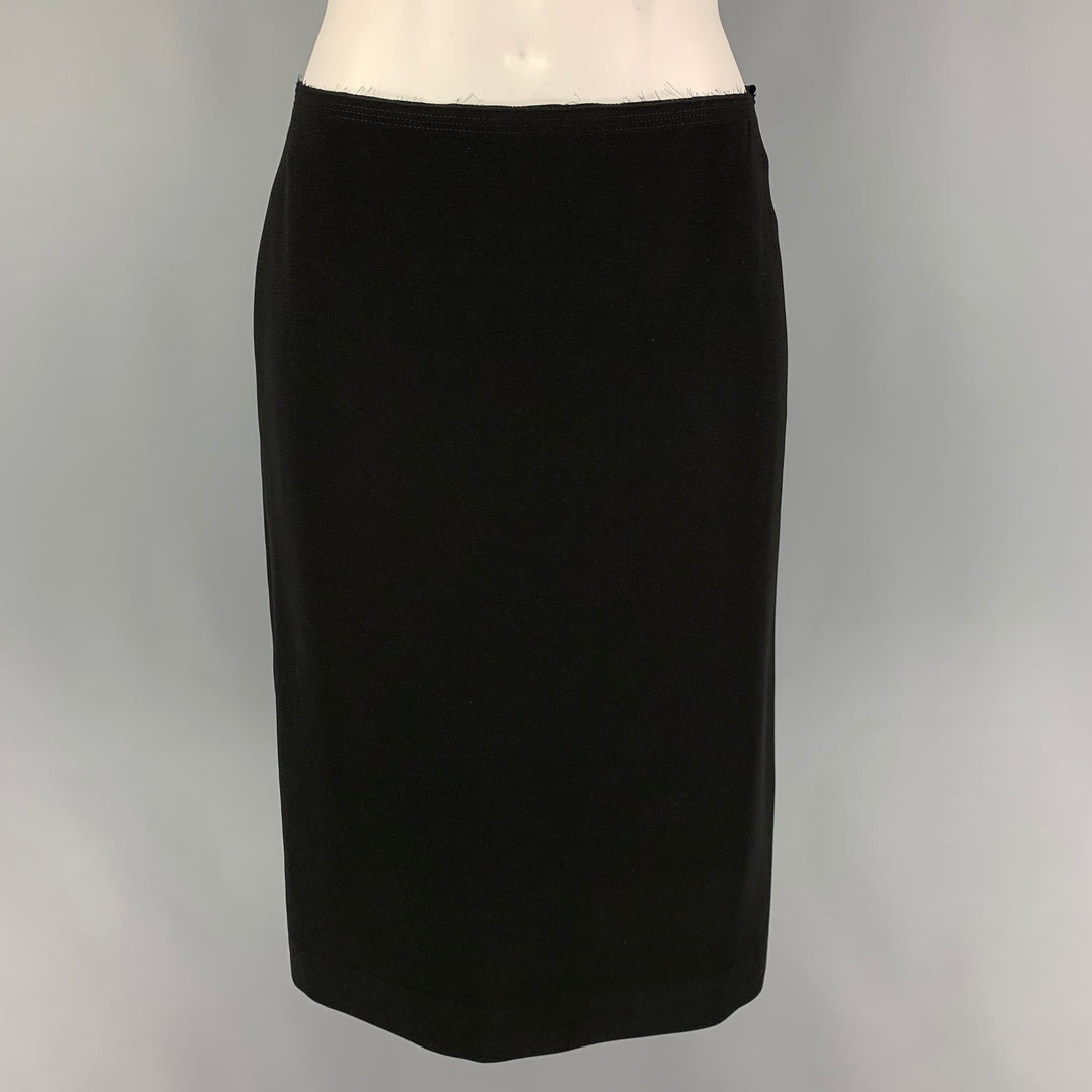 PRADA Size 4 Black Triacetate Blend Single Breasted Skirt Suit