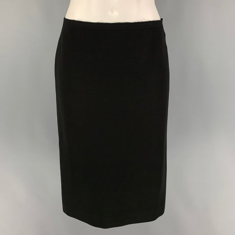 PRADA Size 4 Black Triacetate Blend Single Breasted Skirt Suit