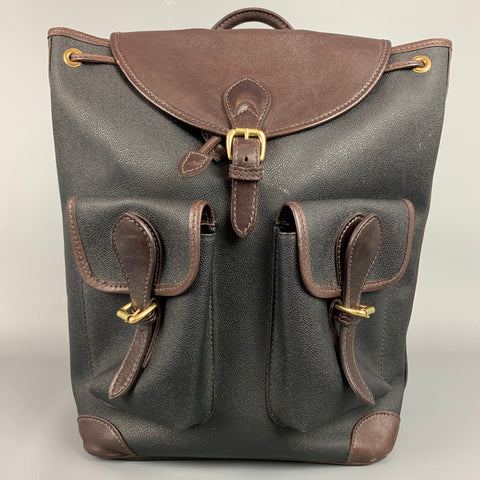 MULHOLLAND Black & Brown Color Block Coated Canvas Backpack