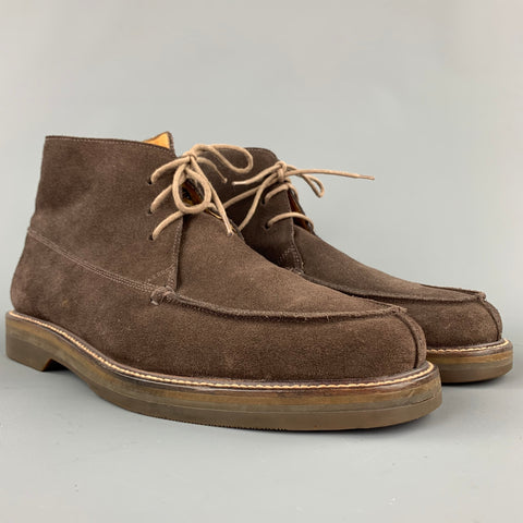 POLO by RALPH LAUREN Size 10.5 Brown Suede Lace Up Boots