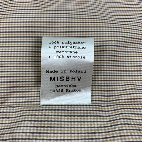 MISBHV Size S Beige Checkered Polyester Utility Fisherman Vest