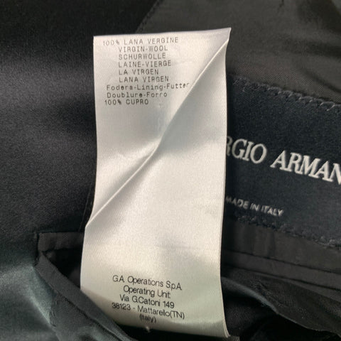 GIORGIO ARMANI Chest Size 42 Black Solid Wool Tuxedo Sport Coat