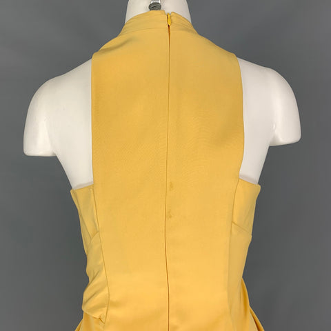CATHERINE MALANDRINO Talla 4 Vestido cruzado de seda amarillo