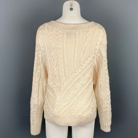 RALPH LAUREN Black Label Size S Cream Hand Knit Silk Oversized Sweater