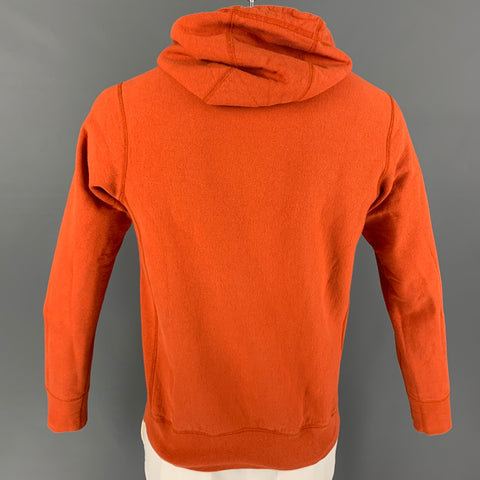 BIANCA CHANDON Size M Orange Navy Logo Cotton Hooded Sweatshirt