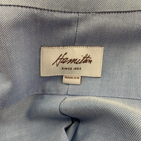 HAMILTON Size L Blue Oxford Long Sleeve Shirt