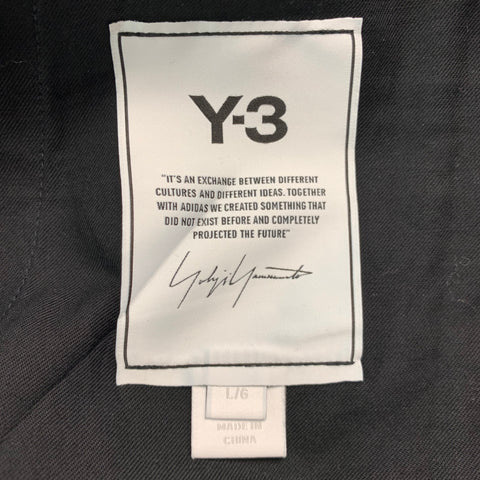 Y-3 Size L Black Solid Wool Polyester Elastic Waistband Casual Pants