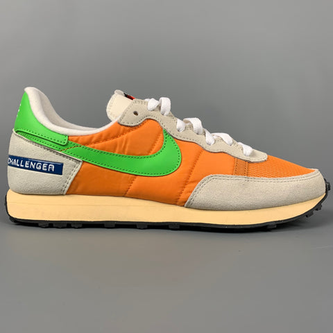 Zapatillas de deporte NIKE Challenger de ante con bloques de color naranja y verde talla 9.5